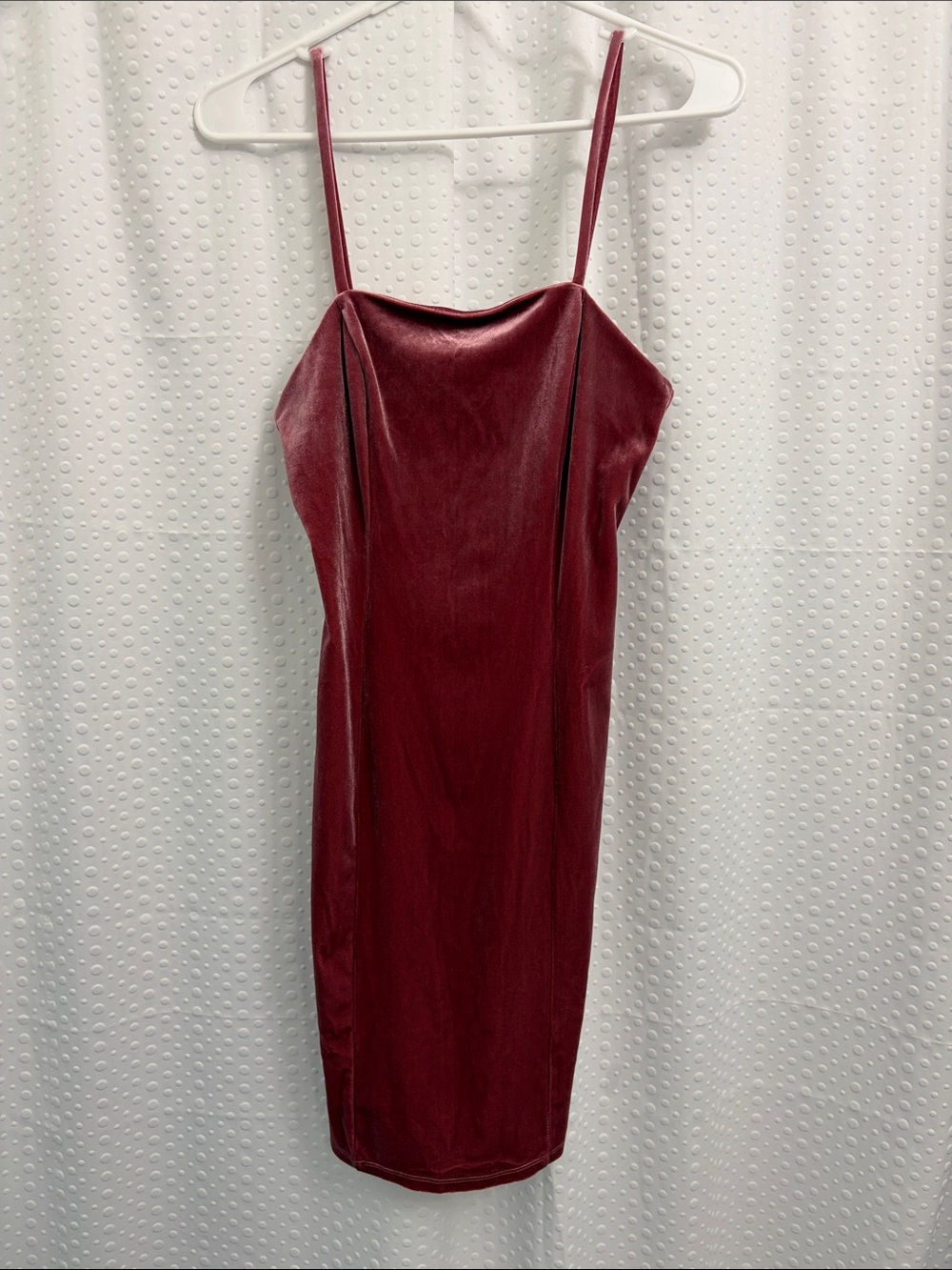 Forever 21 Burgundy Velvet Spaghetti-Strap Midi Dress